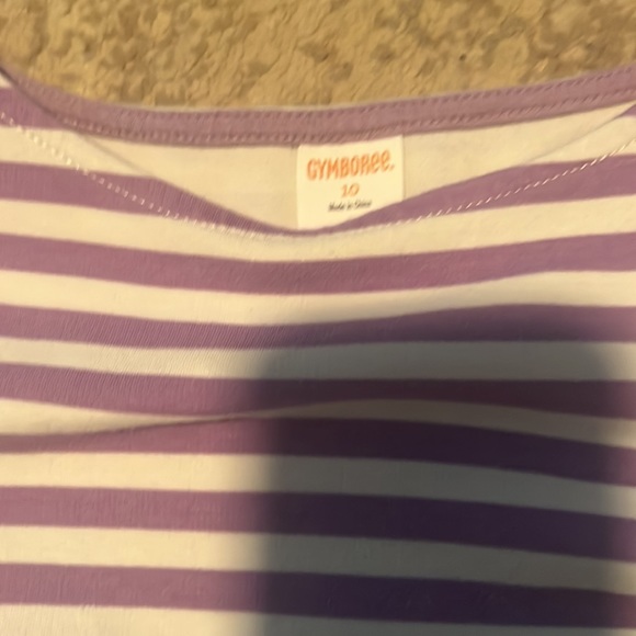 Gymboree Lavender and White striped dress 10 Easter - Picture 3 of 3